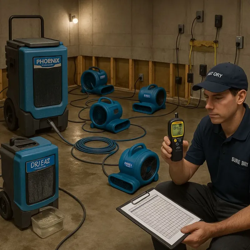 Structural Drying and Dehumidification process in Konawa, OK